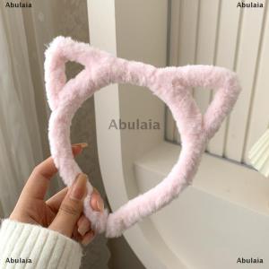 [COD] Abulaia Cat Ear Headband Plush Winter Furry Rabbit Ear Hairband Cute Hair Bundle Furry Headband Sweet Wash Face Headband Girl Head Hoop Hair Accessories