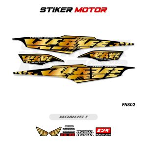 FNS02 STRIPING SUPRA FIT NEW STICKER DECAL HONDA WAVE 100 STIKER FITNEW 2006 2007 2008 VARIASI LIS GRAFIS RAINBOW COLOR THAILOOK EDITION