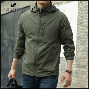 FUGUINIAO Men s Waterproof Hooded Shell Jacket