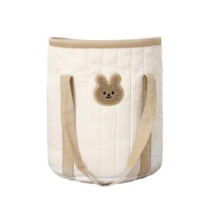 Túi xách dành cho các bà mẹ thêu hoạ tiết thỏ túi xách cho phụ nữ Cotton Túi du lịch Splashproof mềm túi đựng tã dung tích lớn