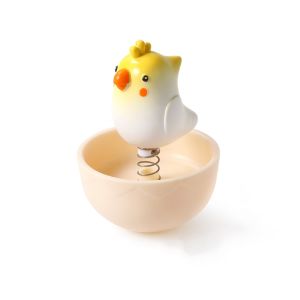 OUTOPEN Bite Resistant Bird Food Bowl Cartoon Shape Large Capacity Parrot Feeder Toy Pet Supplies Anti Spill Bird Food Dispenser Small Pet Bird