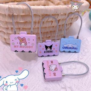 CUTE DIY Toolbox Baggage Travel Abroad Trolley Case Melody Gym Drawer Lock Cinnamoroll Cartoon Kuromi Combination Padlock Metal Padlock TSA Customs Code Lock Luggage Travel Lock