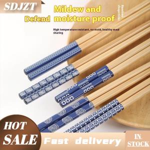 SDJZT Tái Sử Dụng 5 Cặp Bộ Đồ Ăn Handmade Tre Nhật Bản Gỗ Đũa Sushi Thực Phẩm Mèo Hoa Đa Màu Sắc Gỗ Chop Gậy