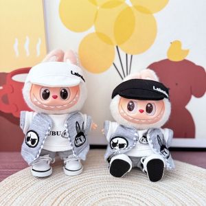 SELLYER แบบสตรีท ผ้าสำหรับตุ๊กตา  หัวกะโหลก แจ็คเก็ต ชุดตุ๊กตา DIMOO ขนาด 17 ซม. ชุดของเล่น แต่งตัว ผ้าคลุมเวลา  ที่นั่ง ของตกแต่งตุ๊กตาผ้าฝ้าย