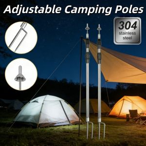 2.5M Outdoor Canopy Pole Adjustable Canopy Support Rods Tent Support Frame for Outdoor Camping