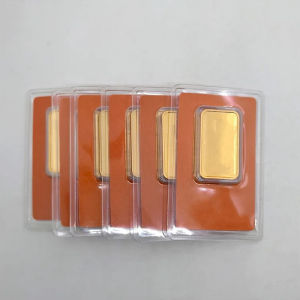 【discount store】New 3 Designs Swiss 5g/20g/1oz VS Non-Magnetic Gold Plated Bar Copper Bar With Orange Package Metal Crafts Home Decor Gift