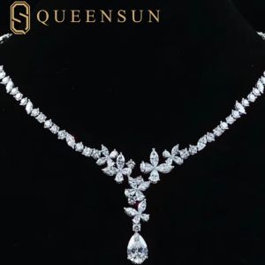 Queensun 50 carats Luxury Customization necklace pendant necklace 18k gold pendant necklace Haute Couture necklace