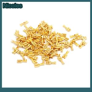 [Nicoles] 100 Pcs 6.3mm Brass Car Speaker Female Spade Terminal Wire Connector