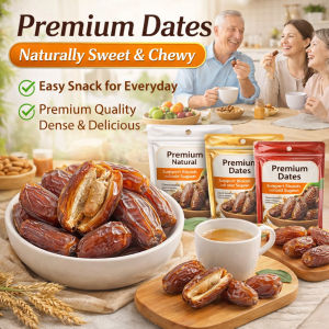 【 No Sugar Added 】Natural Zero Added Black Date Palm Bagged Fresh Dried Premium Date Dates Dried Pitted Dates Seedless Dates Fruit Natural Fresh Dates Dried Blood Sugar Control Food Soft Chewy