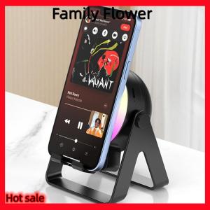 Family Flower Flash Sale ลำโพงซับวูฟเฟอร์เบสแบบเหนี่ยวนำพร้อมที่วางโทรศัพท์ตั้งโต๊ะตัวยึดแท็บเล็ตไฟ LED ลำโพงไร้สายแบบพกพา