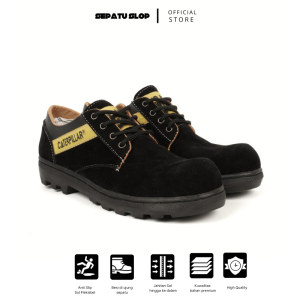 Sepatu Safety Pria Boots Caterpillar High Premium Quality - Sepatu Safety Ujung Besi Kerja Proyek - Sepatu Boots Pria Wanita Outdoor Tracking Touring