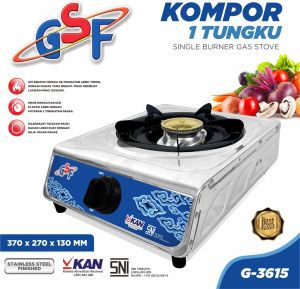 Kompor Gas Stainless Steel 1 Tungku Api Biru Hemat Gas SNI Kompor Gas LPG 1 Tungku Termurah
