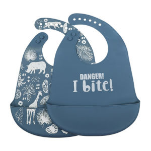 2pcs Silicone Baby Food Bib | BPA Free Food Catcher | Toddler Feeding Bibs | Adjustable Length infant gift easy wash  soft bib