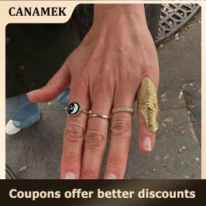 【 CANAMEK 】 2026 New Artistic Irregular Texture Knuckle Ring Hip-hop Style Niche Full Finger Rings For Men And Women