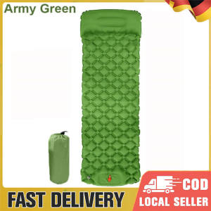 Air Mattresses Portable Inflatable Bed Outdoor Camping Mat Inflatable Sleeping Bed Mattress Moistureproof Sleeping Pad Ultralight Portable Picnic Air Mat Camping Travel Sleep Mat With Pillow For 1 Person