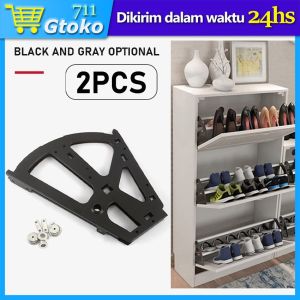 2PCS/SET Rak Sepatu Putar Kipas Aksesoris Rak Sepatu Stainless Steel Engsel Rak Sepatu Kipas