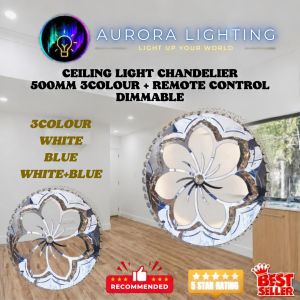 ARRLT07 Modern Ceiling Light Chandelier 500MM 3 Warna + Kawalan Jauh Dimmable (Best Seller)