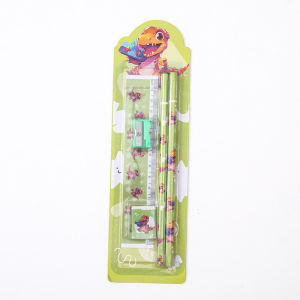 Cartoon Pencil Suit Student Learning Stationery Five-Piece Set Kindergarten Prizes Gift Creative Childrens Day Gifts