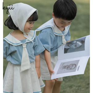 KYII Girls set two-piece Short Sleeve top children Set ky22281