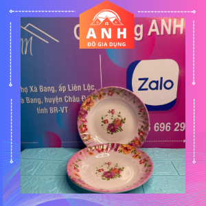 Đĩa nhựa sâu lòng đĩa quán nhậu đĩa nhựa melamine sâu lòng Đĩa sâu lòng -trắng hoa văn