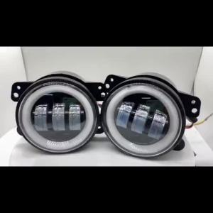 2pcs 4 Inch LED Fog Lights Round 6000K Halo Ring DRL Off Road Fog Lightings For car JK TJ LJ Grand Cherokee lada