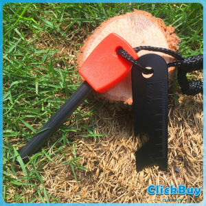 ClickBuy แท่งจุดไฟแม็กนิเซียม สำหรับเดินป่า แบบพกพา Fire Starter Survival Tool