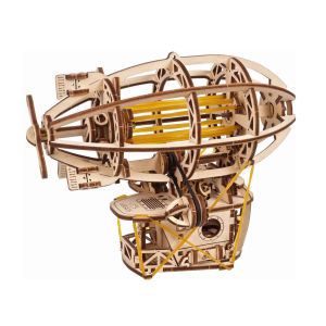UGEARS Steampunk Airship - Ugears Wooden 3D Puzzles for Adults - Wood Mechanical Model with Moving Parts for Adults to Build - Building Kits Brain Teaser Puzzles - Retro Airship Wooden DIY Models for Adults Kids Birthday Present Toys Christmas Xmas Gift