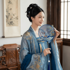 STATIONERY Chinese Style Double Sided Embroidery Fan Semi-Transparent Long Handle Embroidery Round Fan Vintage with Tassel Vintage Hand Fan Home Decoration
