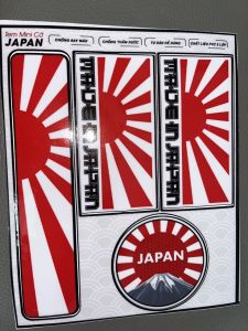 Bộ 4 tem cờ nhật dán xe cực chất