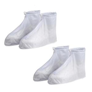 2 Pair Thickened Rain Boot Covers Slip Resistant Soles Shoe Covers For Rainy Terrains and Rainy Day Outdoor Activity
