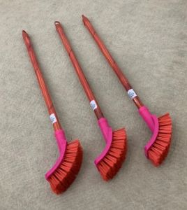 Funny Home Collection - Bathroom - Toilet Long Wooden Handle Brush (Crescent Durable Convenience)