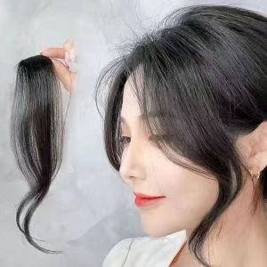ERYRG High quality Daily Invisible Natural Brown Clip In Forehead Female Black Women Synthesis Wig Hair Extensions French Oblique Bangs Middle-part Bangs