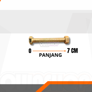 (isi 10Pcs) Baut dan Mur M8 Hexagonal Drat 1.25 Panjang 15–150mm | Baut Kepala 12 untuk Motor & Mobil