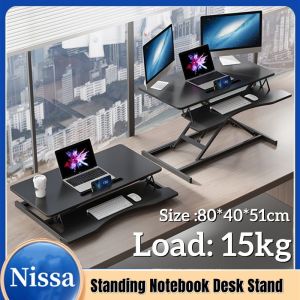 Ergonomic Standing Desk Widened Desktop Standing Desk Lifting Table Computer Table Adjustable Monitor Stand Laptop Stand Riser Wooden Rack Laptop Stand Desktop