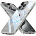MAGSAFE !! CLEAR CASE Warna TITANIUM NATURAL iPhone 15 Pro Max ProMax 15+ Plus Drop Military (Anti KUNING) Case Ori HardCase Belakang Casing Acrylic Soft Silicone Samping Silikon Bening Kondom Hard 5G OMLED Transparent SPIGEN Mag Safe Galaxy ORI ABU Abu. 