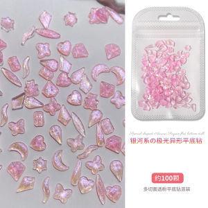 1 Bag DIY Kristal Perhiasan Kuku Fashion Dekorasi Seni Kuku Campuran Kuku Berlian Imitasi Gaya Jepang Resin Bulat Bentuk Tidak Teratur Ornamen Kuku set Aurora Aksesoris Kuku