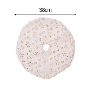 60CM White Christmas Tree Skirt Snowflake Base Cover Cloth Mat Xmas Tree Carpet Decoration Ornament New Year Navidad Home Decor