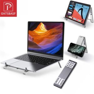 OATSBASF Portable Foldable 3 in 1 Stand Laptop Holder Notebook Mobile Phone Tablet Stand Bracket Cooling Metal Holder