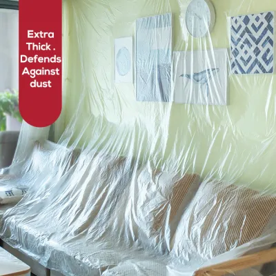 💪SG SELLER READY STOCK 💪 Protective Plastic dust/stain prevention plastic cover sheet rolls ( Good for renovation isolation or paintworks) for furniture. With sticky tape to secure position. Renovation sheet. Dust-proof paint proof waterproof.