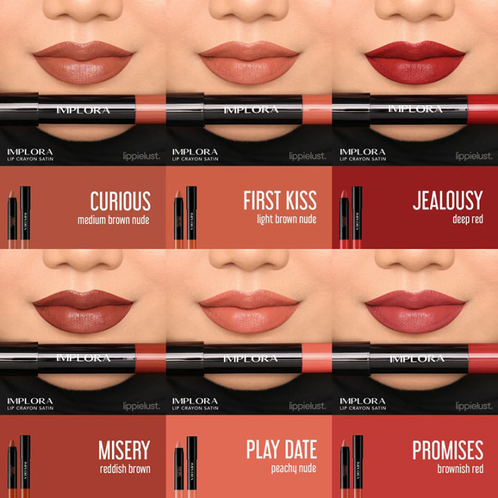 IMPLORA Lip Crayon Satin dengan 6 Shade