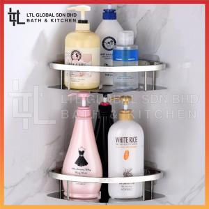 CORRO Bathroom & Kitchen SUS304 Stainless Steel Wall Corner Shelf Single Rack Corner Basket