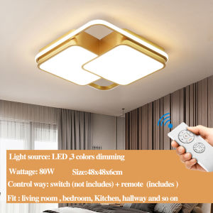 GOGEOUS creative ceiling lights modern design LED center light for ceiling Aisle ceiling lights tri colors dimming with remote Surface Mounted ceiling lamp for Bedroom Living Room Corridor Balcony