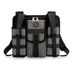 CRNGW Large Capacity Mens Shoulder Bag Multi Pockets Multifunctional Outdoor Chest Bag Fashion Casual Travel Sling Bag For Traveling