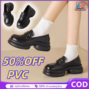 VIVOLILV มาใหม่ รองเท้าวิลเทจ วัสดุทำจากยาง PVC อย่างดี สไตล์ญี่ปุ่นรองเท้าคัชชูพื้นหนา - เบาสบาย ทันสมัย ใส่ได้ทุกโอกาส มีให้เลือก 3 สี