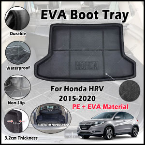 ✨ For Honda HRV 2015-2020 EVA Copolymer Car Boot Tray Luggage Cargo Trunk Tray Dulang But Kereta Durable Easy Clean 100% Custom Fit Waterproof Tahan Lama Senang Pasang Senang Cuci Kalis Tahan Lama Air 汽车后箱垫