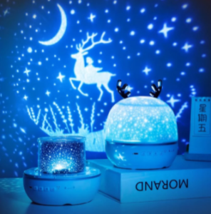 Deer Projector Night Light With BT Speaker Sky Star Rotate LED Lamp Colorful