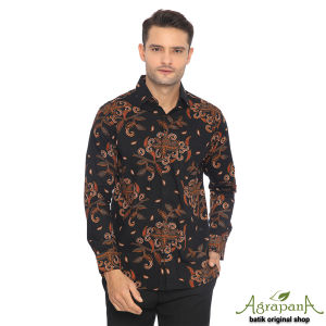1020217341 Agrapana Adwitiya Hem Kemeja Baju Batik Pria Terbaru Lengan Panjang Cowok Modern Pekalongan Anak Muda Mewah Dewasa Kondangan Laki laki Kerja Premium