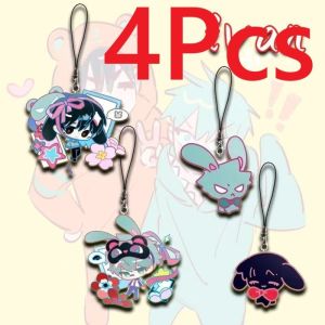 4Pcs/Pack Alien Stage Chibi Ivan Till Mizi Sua Acrylic Keychains Cute Pendant Student Bag Accessories Decoration Gifts