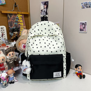 Japanese Style ins Highly stylish student backpack in fresh and sweet candy colors with stars large capacity and lightweight