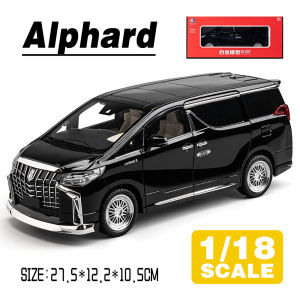 LEO 1:18 Toyota Alphard MPV Electrically Operated Gate Metal Alloy Toys Car Model Diecast Vehicle For Boys Kids Simulation Sound Light Effect Gift Hobbies Collection
